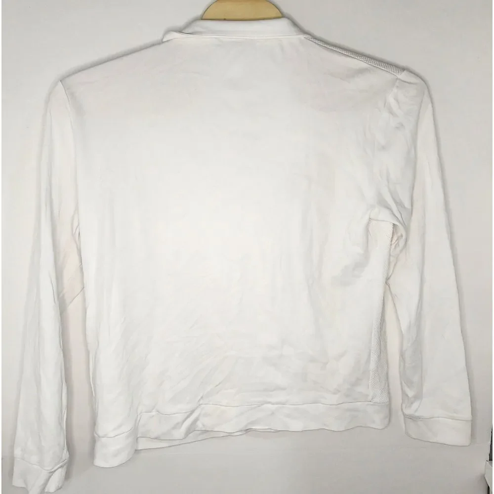 Bugatchi Mens Size XL White‎ Long Sleeve 11/4 Zip Pullover